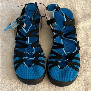 Jambu Black and Blue Strappy Sandals